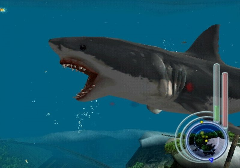 Акула есть рыбу игры. Jaws unleashed. Игра jaws unleashed. Игра с акулой на PS. Jaws игра 2005.